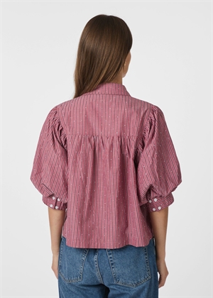 Etta soft stripe stone skjorte Dark Rose Neo Noir 